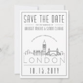 Londen bruiloft | Gestileerde skyline De datum ops Kaart (Voorkant)