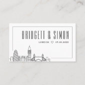 Londen bruiloft | Plaats kaarten voor en achter Plaatskaartje (Achterkant)