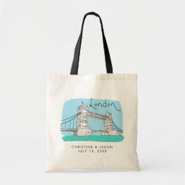 Londen bruiloft welkom tote bag