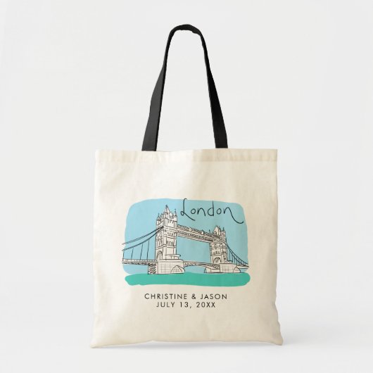 Londen bruiloft welkom tote bag (Voorkant)