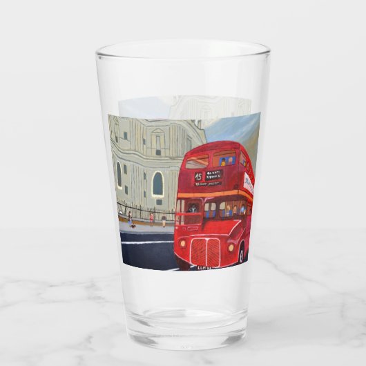 Londen bus latte mok glas (Achterkant)