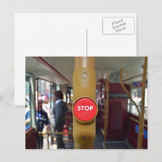 Londen bushalte knop uitzicht briefkaart (Voorkant / Achterkant)