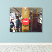Londen bushalte knop uitzicht canvas afdrukken (Insitu (Houten vloer))