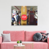 Londen bushalte knop uitzicht canvas afdrukken (Insitu (Woonkamer))