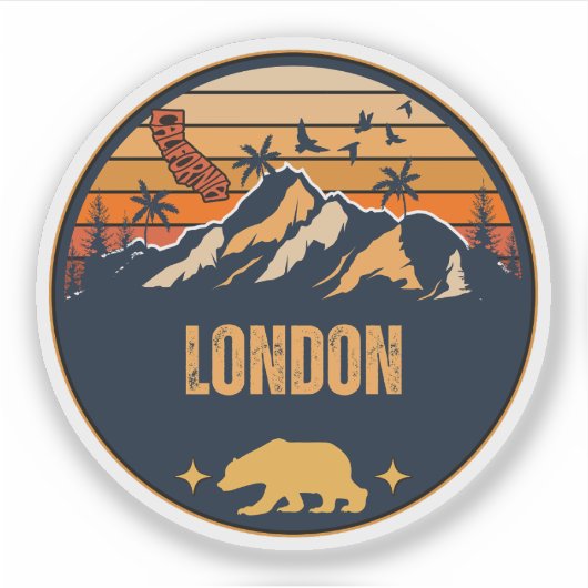 Londen, Californië Sticker (Voorkant)