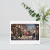  Londen Christmas Street Scene Briefkaart (Staand voorkant)