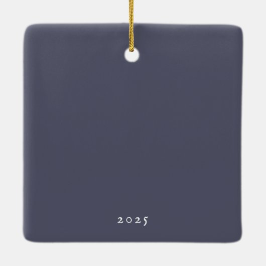 Londen Christmas Waterverf City Scene Keramisch Ornament (Achterkant)