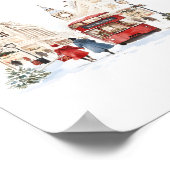 Londen Christmas Waterverf Cityscape Poster (Hoek)