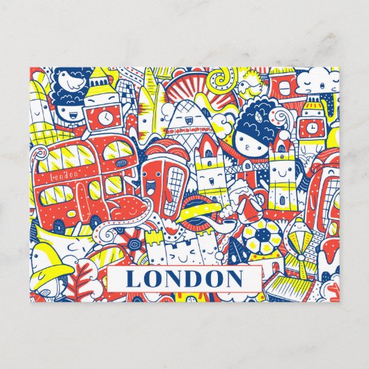 Londen City Engeland Tourist Travel Kinder Briefkaart (Voorkant)