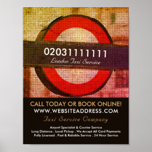 Londen City Mozaïek Effect Taxibord Adverteren Poster