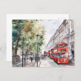 Londen City Red bus Engeland Reizen Briefkaart