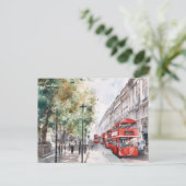 Londen City Red bus Engeland Reizen Briefkaart (Staand voorkant)