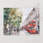 Londen City Red bus Engeland Reizen Briefkaart (Voorkant)