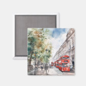 Londen City Rode bus Engeland Reizen Magneet (Voorkant / Achterkant)