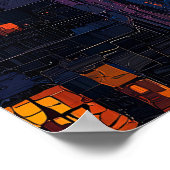 Londen City Skyline Poster – iconische Britse kuns (Hoek)