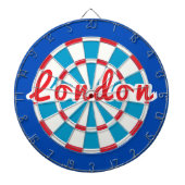 LONDEN Classic Blauw Rood Wit Patriottisch Ontwerp Dartbord (Voorkant)