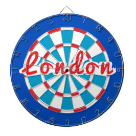 LONDEN Classic Blauw Rood Wit Patriottisch Ontwerp Dartbord