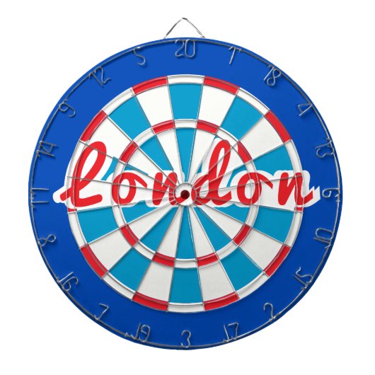 LONDEN Classic Blauw Rood Wit Patriottisch Ontwerp Dartbord (Voorkant)