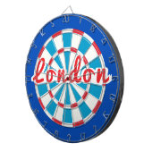 LONDEN Classic Blauw Rood Wit Patriottisch Ontwerp Dartbord (Voorkant Rechts)