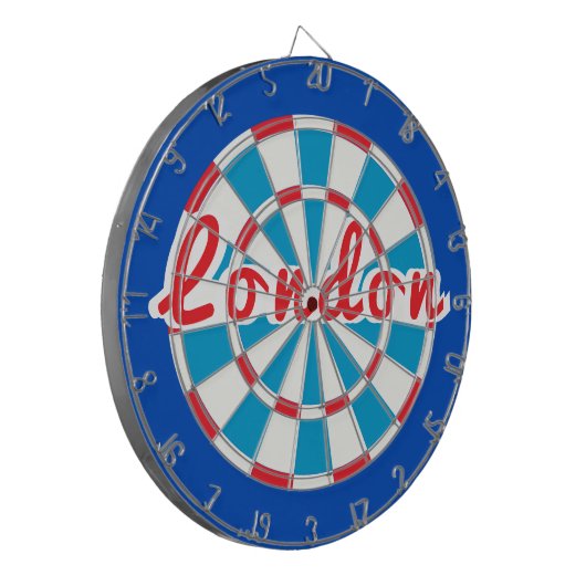LONDEN Classic Blauw Rood Wit Patriottisch Ontwerp Dartbord (Voorkant Links)