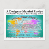 Londen Classic Gin Martini Recept Briefkaart (Voorkant)