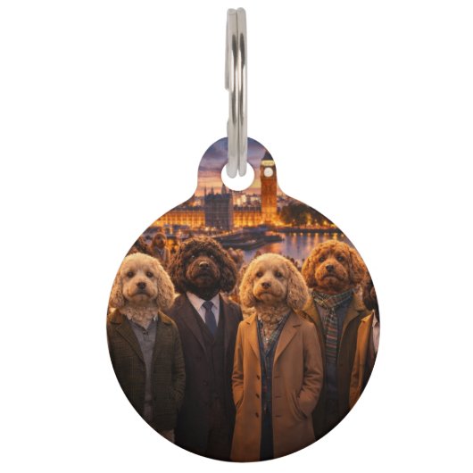 Londen Cockapoo-halsbandlabel | Britse Cockapoo-id Huisdierpenning (Voorkant)