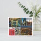 londen collage verenigd stadstrein cityscape briefkaart (Staand voorkant)