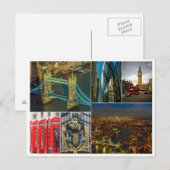 londen collage verenigd stadstrein cityscape briefkaart (Voorkant / Achterkant)
