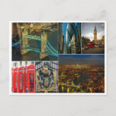 londen collage verenigd stadstrein cityscape briefkaart (Voorkant)