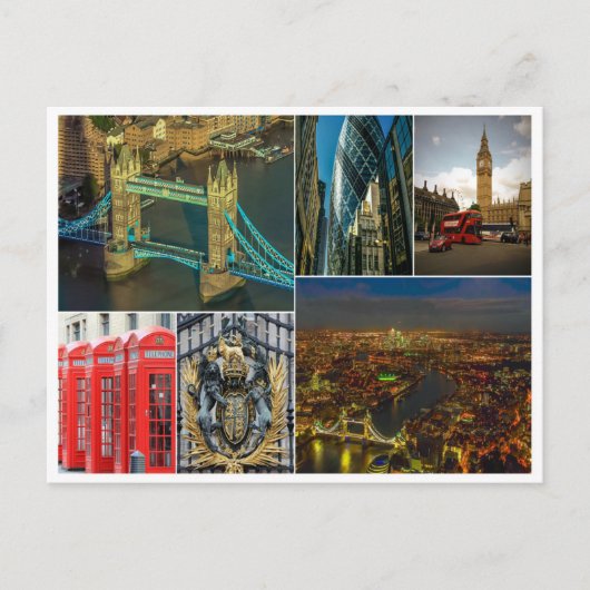 londen collage verenigd stadstrein cityscape briefkaart (Voorkant)