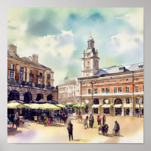 Londen - Covent Garden Piazza, (D), Waterverf Poster