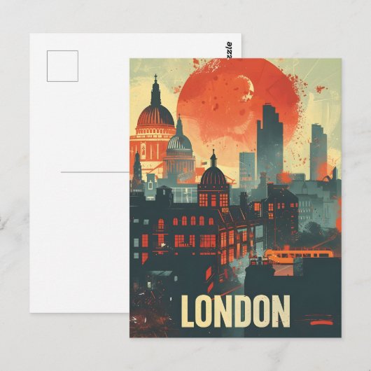Londen Dark  Art Briefkaart (Voorkant / Achterkant)