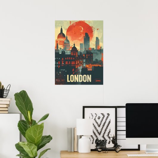 Londen Dark  Art Poster (Thuiskantoor)