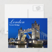 Londen - de Brug van de Toren bij nachtbriefkaart Briefkaart (Voorkant / Achterkant)