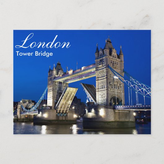 Londen - de Brug van de Toren bij nachtbriefkaart Briefkaart (Voorkant)