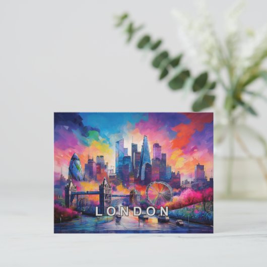 Londen de grote rook briefkaart (Staand voorkant)