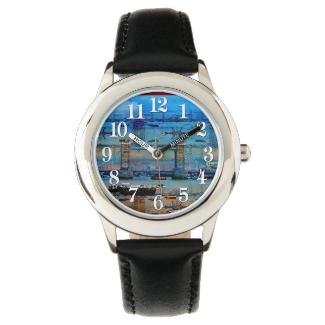 Londen, de historische towerbrug in Engeland Horloge (Voorkant)