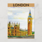 Londen. De huizen van het Parlement. Briefkaart (Voorkant)
