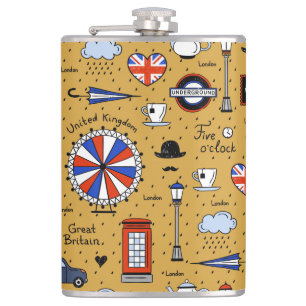 Londen Doodles Heupfles