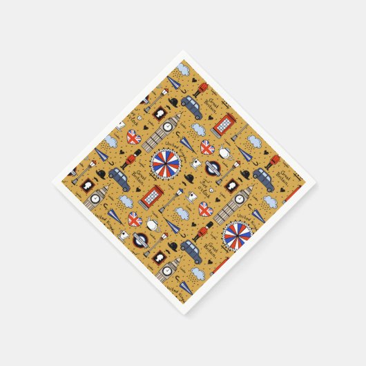 Londen Doodles Servet (Hoek)