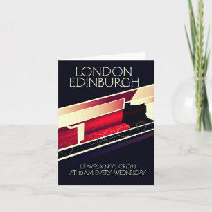 Londen Edinburgh Locomotief vintage stijl poster Feestdagen Kaart