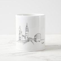 Londen Eenvoudige Tekening Zwart en Wit