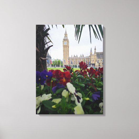 Londen Elizabeth Tower classic uitzicht canvas pri Afdruk (Voorkant)