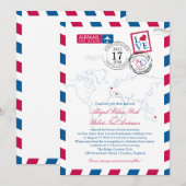 Londen en Italië Airmail | Bruiloft Kaart (Voorkant / Achterkant)