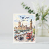 Londen Engeland aquarel Briefkaart (Staand voorkant)