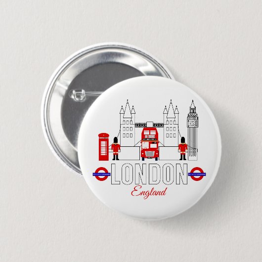 Londen, Engeland Badge Ronde Button 5,7 Cm (Voorkant /achterkant)