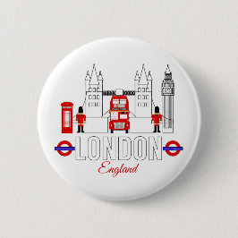 Londen, Engeland Badge Ronde Button 5,7 Cm