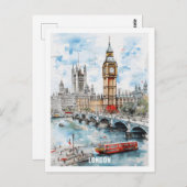Londen Engeland Beroemde Reisplaats Briefkaart (Voorkant / Achterkant)