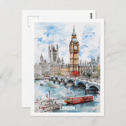 Londen Engeland Beroemde Reisplaats Briefkaart (Voorkant / Achterkant)