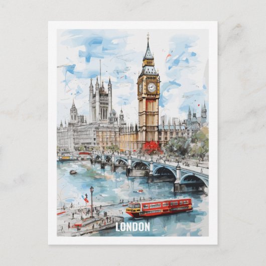 Londen Engeland Beroemde Reisplaats Briefkaart (Voorkant)